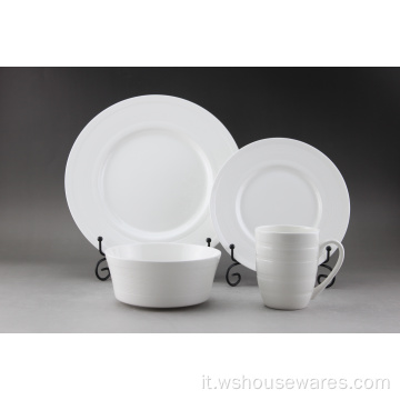12 pezzi di cena in porcellana bianca piatti in ceramica bianca